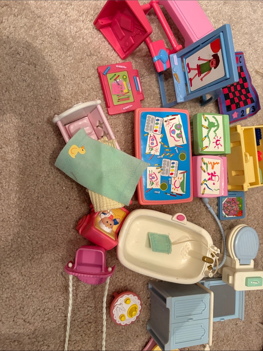 Fisher-Price Loving Family Dollhouse Furniture  School Bathroom Swing Playroom